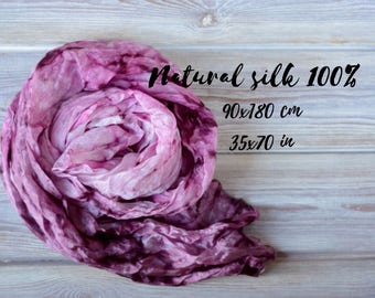 Silk Scarf Pink rose Ballet Slipper Tawny Port Hand-painted boohoo xmas christmas gift ideas for her sister teacher trends 2018 35x70