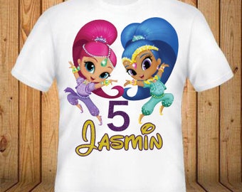 Shimmer and Shine Birthday Shirt - kids Birthday Shirts - Personalized Shirts - Custom Shirts - Kids - Birthday Shirts-