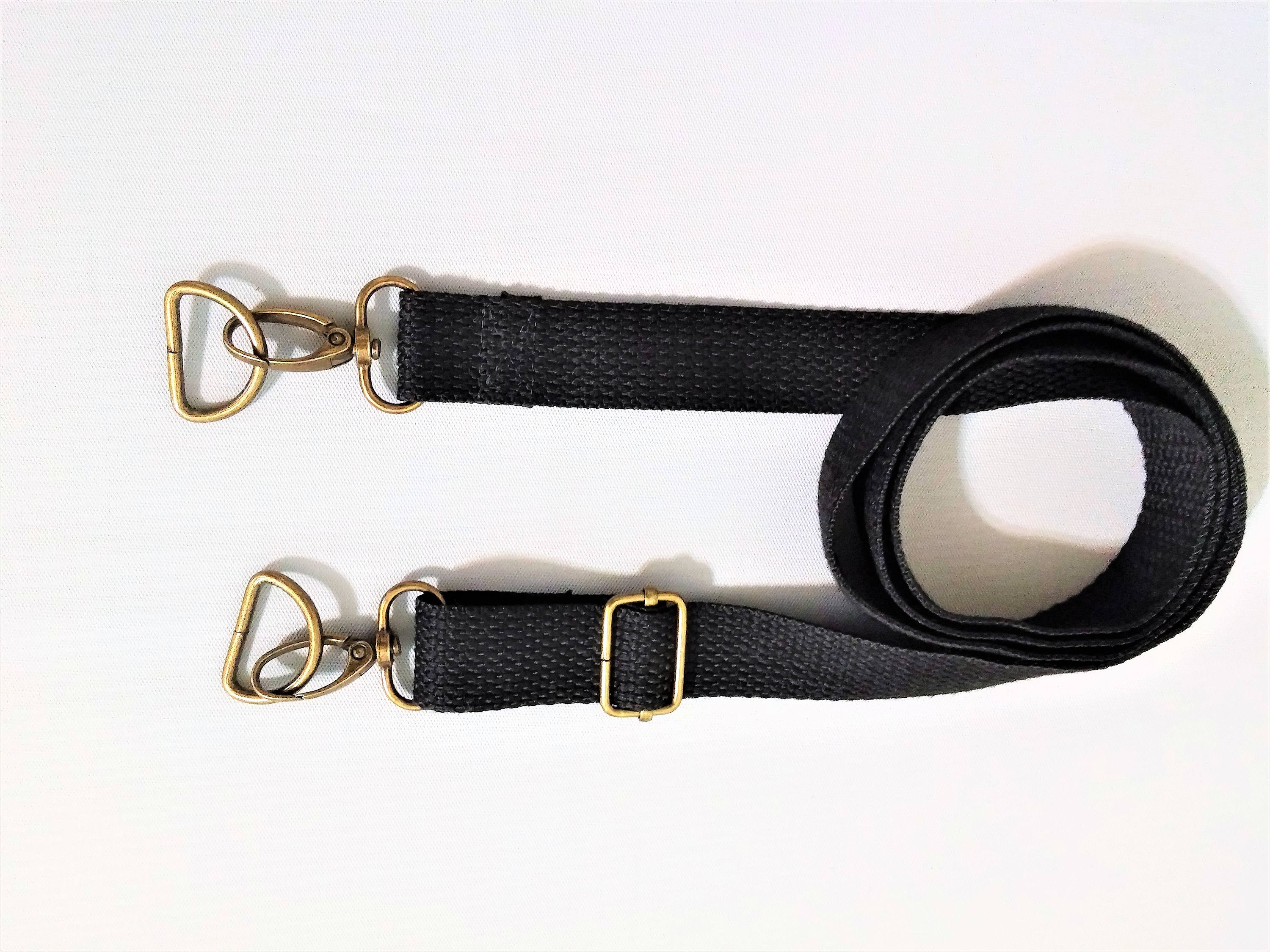 Handmade Black webbing canvas removable strap/1