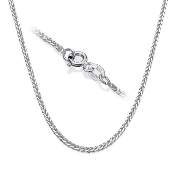 14K White Gold Chain Necklace Solid Gold Pendant Chain 45 Cm