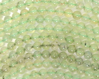 6mm green prehnite round beads 16" strand S1 38488