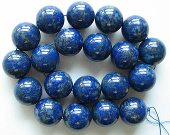 A+ 20mm lapis lazuli round beads 16" strand 11031