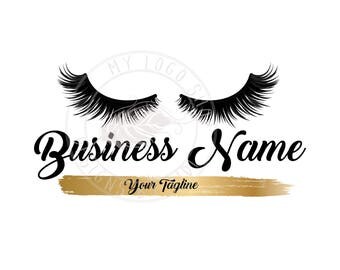 Custom logo, black gold lashes logo, eyelash logo, cosmetics logo, gold black lashes logo, Lashes eye logo