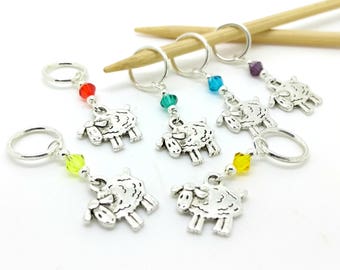 sheep Stitch markers - knitting crochet - Flock of Sheep Stitch Markers - animal stitch markers - animal crochet markers