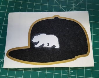 California grizzly black cap decal