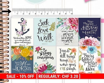 Bible Verses Stickers Motivational Sticker Fullboxes Stickers Planner Stickers Erin Condren Decorative Stickers Live Planner NR1010