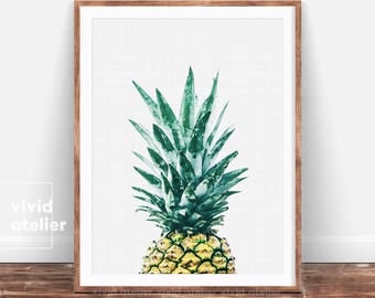 Pineapple Print, Tropical Printable Art, Pineapple Wall Print, Wall Decor, Pineapple Wall Art, Pineapple Poster, Watercolor Pineapple, Print