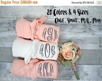 SUMMER SALES Bridesmaid Robes set of 8, Bridesmaid gift, plus size robes, Bridal Party gift, monogram robe, bridal party robes, bride robe