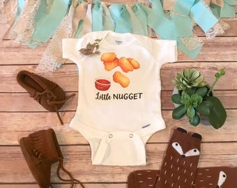 Chicken Nugget Baby Onesie®, Hipster Baby, Funny Baby Onesies, Unique Baby Gift, Unisex Baby Clothes, Fast Food Onesie,Little Nugget,Brother