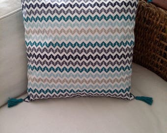 40 x 40 with PomPoms Chevron pillow cover