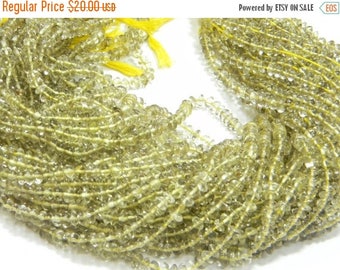 14 inch strand-- 5 mm approx-- Good Quality Lemon Quartz Plain Roundell (Button) Beads