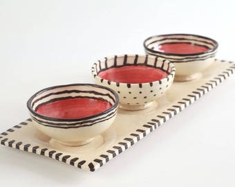 Ceramic bowl, pottery bowl, porcelain bowl, ceramic bowl set, porcelain tray, pottery handmade, pottery, small tray, snack tray set, bowl