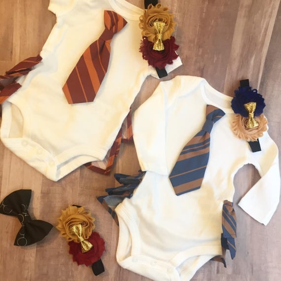 Baby girl Harry Potter rufflebottom onesie Hogwarts