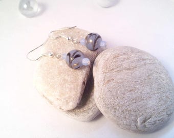 Blue night Silver earrings