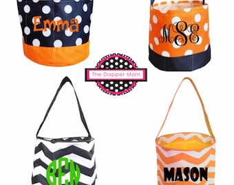 Personalized Halloween Buckets/Treat Bags/Cloth Halloween Bags/Halloween Bucket/Personalized Halloween Bucket