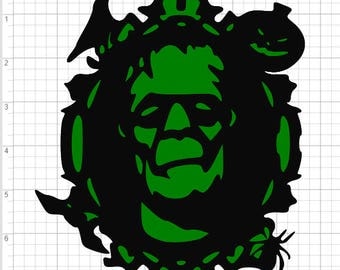 Layered Halloween Frankenstein SVG PDF EPS Dxf & Studio 3 Cut Files