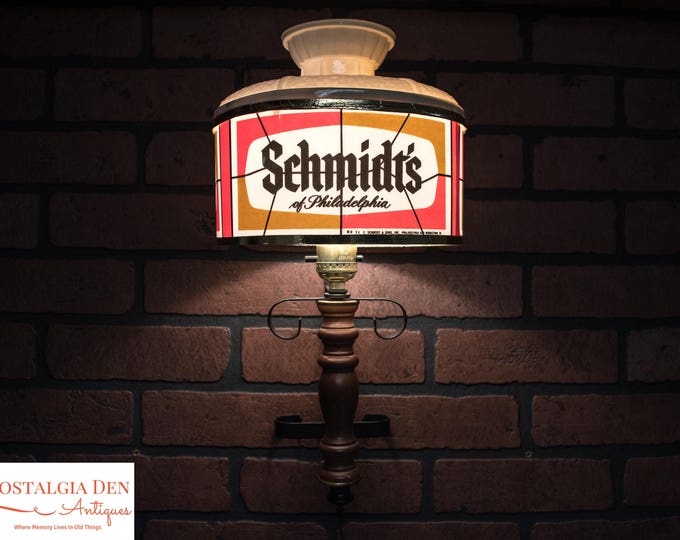 Schmidt's Beer Lights | Rare Schmidt's Beer Wall Sconce Lights | Retro Breweriana