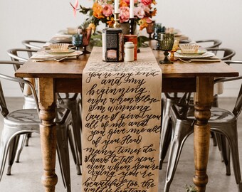 Calligraphy Table Runner