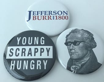 Hamilton The Musical Pinback Buttons