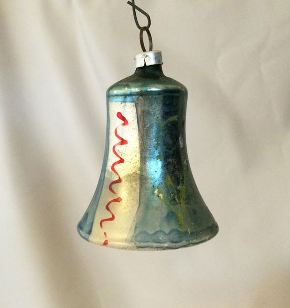 Antique Vintage Glass BELL Ornaments Mid Century GERMAN