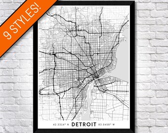 Detroit Wall Art detroit art | etsy Detroit Wall Art detroit art | etsy