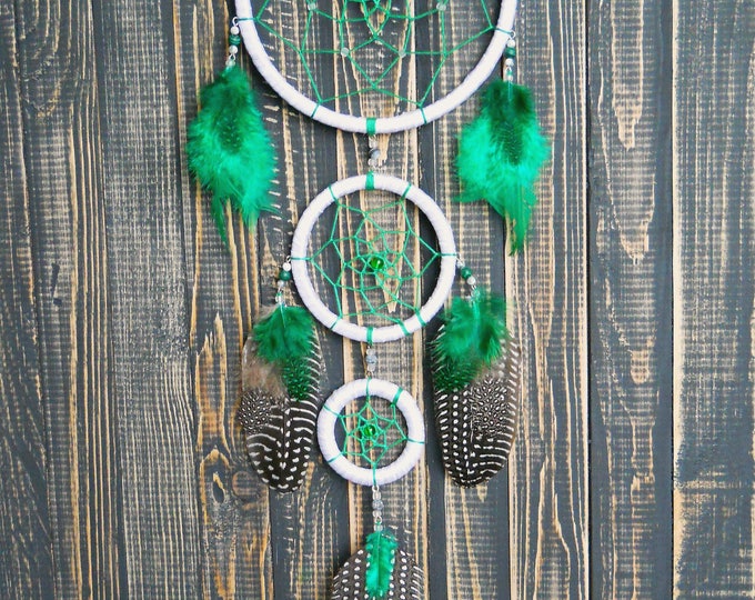 Christmas Green white wall hanging Decor Large dream catcher bohemian wall hanging nursery decor Dreamcatcher Modern dream catcher Boho Home