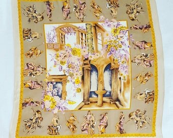 Vintage pure silk scarf