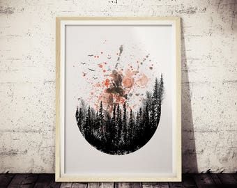 Nature Wall Decor blue mountain wall art art print watercolor poster nature Nature Wall Decor blue mountain wall art art print watercolor poster nature
