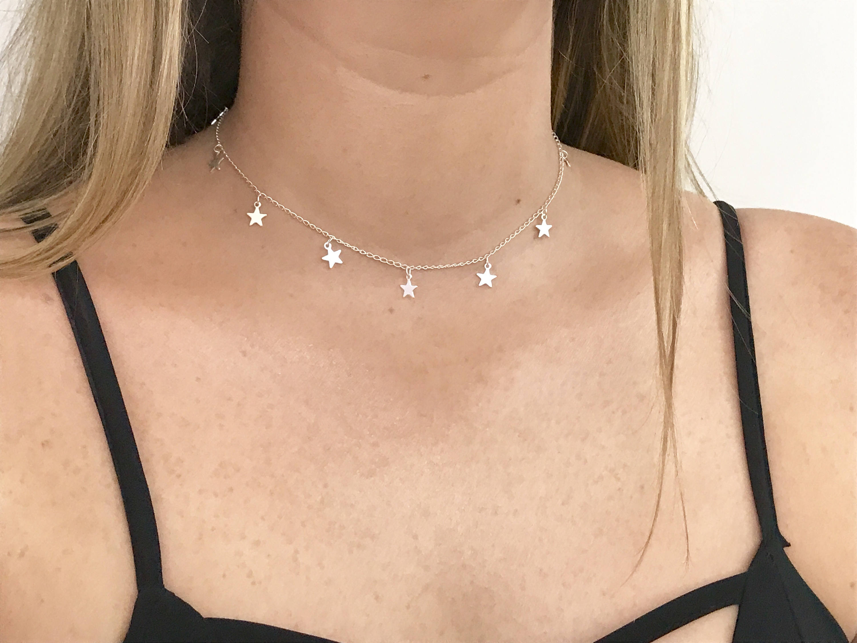 Silver Star Necklace Charm Necklace Silver Star Silver