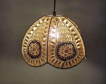 Retro hanglamp uit de 70er jaren - vintage seventies flower power lamp