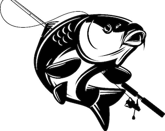 Download Bass Fishing 5 Logo Angling Fish Hook Fresh Water Hunting