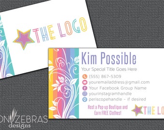 Floral Business Cards | Inspired by LuLaRoe Business Cards | Landscape | Direct Sales
