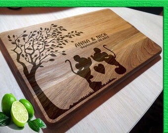 DISNEY cutting boards, Mickey Mouse cutting board, Wedding gift Disney Wedding Gift Cutting Board DISNEY wedding gift Wedding Gift L2-03-001