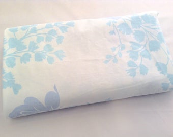 Vintage Full Flat Sheet Blue Butterfly