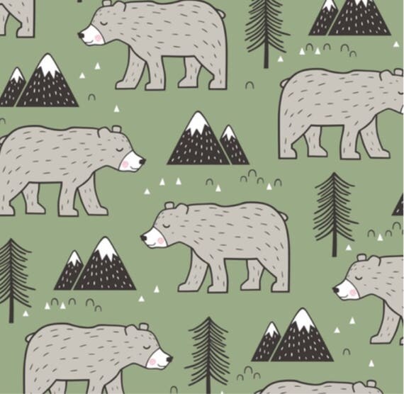 Black and White Woodland Nursery Bedding Set Bears & Deer