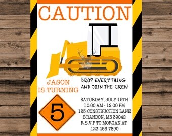 Construction Birthday Invitation