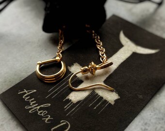 Septum clicker chain earring Golden steel septum piercing Freespirit jewelry Bohemian Boho jewelry