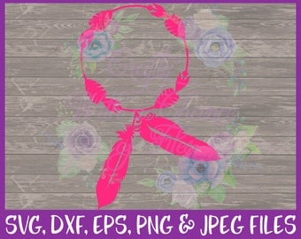 Tribal SVG, Monogram SVG, Wreath SVG, Boho Svg, Dream Catcher Svg, Monogram Frame Svg, Monogram Wreath Svg, Dxf Eps Png Jpg Digital Download