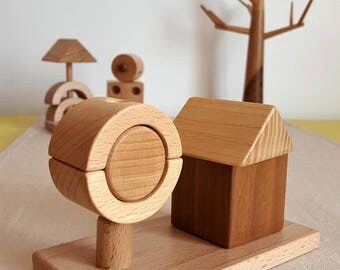 The House and tree wood natural - Mastro toys