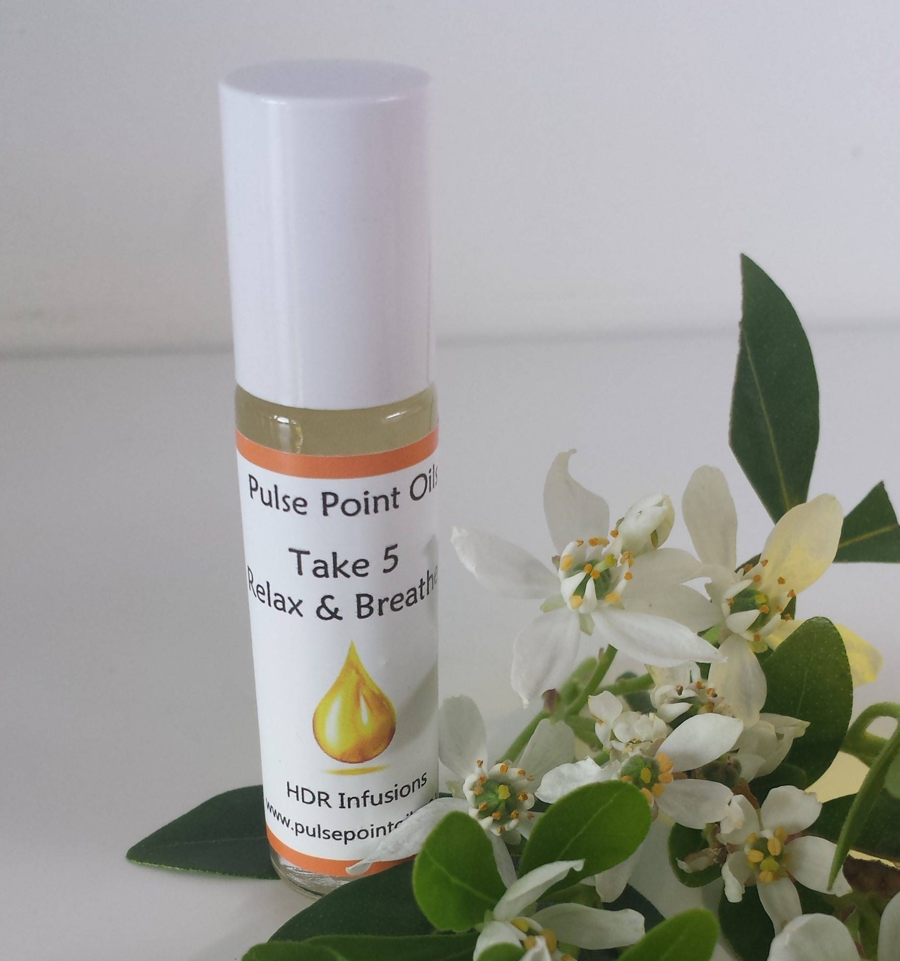 Take 5 Relax & Breathe. Pulse point oil infusions. Destress