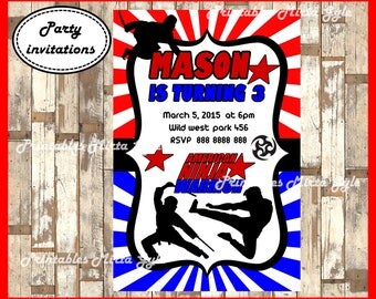 American Ninja Warrior Invitation, printable American Ninja Birthday Invitation, Ninja Warrior invitation