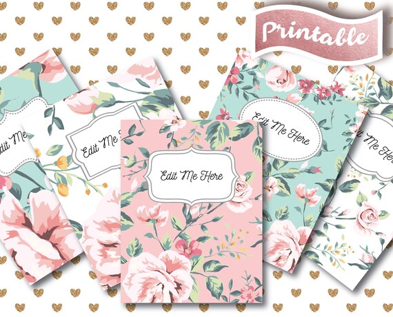 FLORAL Binder Cover Printable 5 unique designs & spine