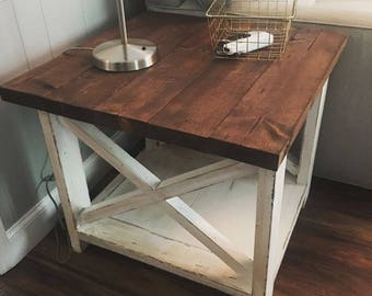 Rustic X Farmhouse End Table