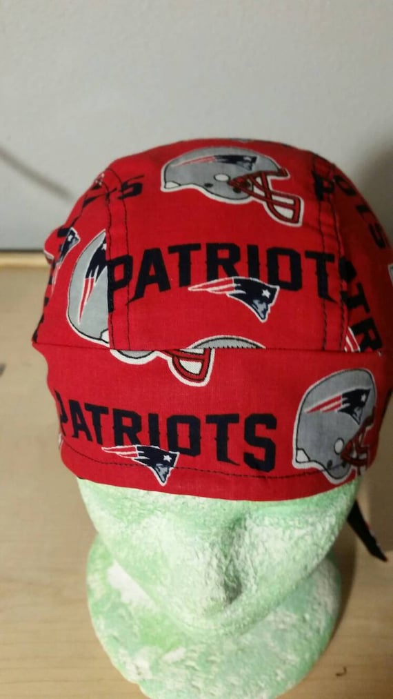 New England Patriots Skull Cap Helmet Lined Du Rag hat chemo