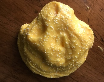 Yellow Micro Bead Slime, Floam, Micro Bead Floam, Stretchy Slime, Crunchy Slime, Free Shipping