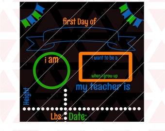 Back To School Chalkboard svg, dxf, cricut, cameo, cut file, back to school svg, chalkboard svg, preschool svg, 1st day of school svg