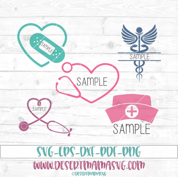 Download Nurse monogram svg eps dxf png cricut cameo scan N cut