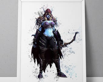 World of Warcraft poster, Heroes of the Storm poster, Sylvanas Windrunner print, Sylvanas Windrunner poster, game poster, N.001