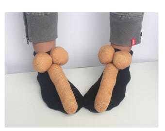 penis Slippers, alternative Slippers, dick socks, cock slipper, adult Slippers, knitted prick, willy Slippers, organ socks, husband gift