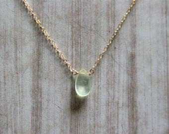 prehnite necklace,gold filled necklace, gemstone jewelry, gift for her, birthstone jewelry,dainty jewelry,minimalist jewelry,necklace,gold